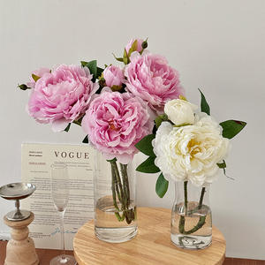 Fleurs de pivoine artificielles en soie, haute simulation, décoratives pour la maison, mariage, style romantique rêveur, blanc, rose, bleu, jaune - Product Image 3