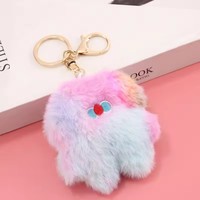 Porte-clés en peluche doux et léger, personnalisé, avec pompon, jouets en peluche, pendentif pour sac