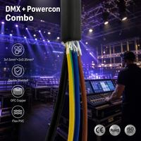 Câble DMX 3 broches KMCABLE PowerCon Combo pour éclairage de scène, fil de contrôle LED Par Moving Head, équipement de spectacle, rouleau en vrac