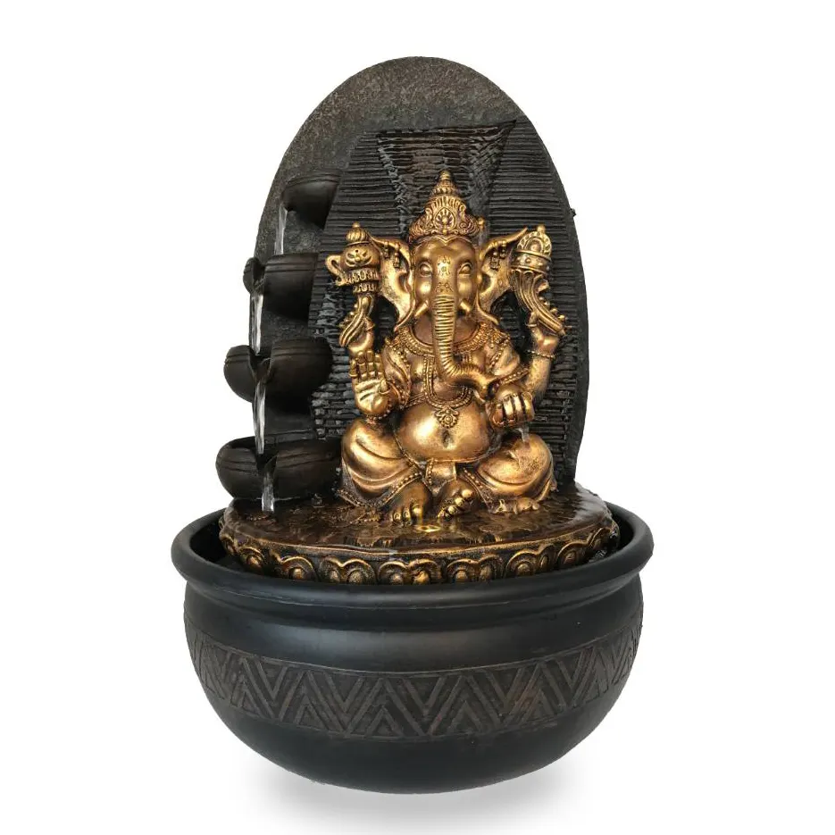 Zuhause Indien Hindu Gott Wasser brunnen Tischplatte Indoor Lord Ganesh Statue