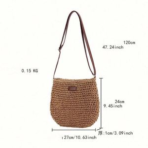 Summer Women's Crossbody Woven Paper Straw Beach Bag-Handmade Water Resistant Portable <b>Intercom</b> Enabled - Product Image 3