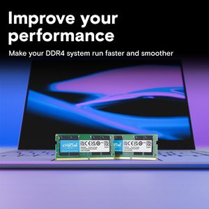 Crucial 32GB <span class=keywords><strong>DDR4</strong></span> Laptop <span class=keywords><strong>RAM</strong></span> 3200MHz Downclockable 2933/<span class=keywords><strong>2666MHz</strong></span> SODIMM 260-Pin CL22 13th Gen Intel Core AMD para Ryzen Stock - Product Image 3
