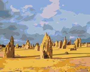 DIY 16x20 "pintura por números para paisajes decoración del hogar pintura al óleo por números conjunto completo para adultos montañas piedras ríos - Product Image 3