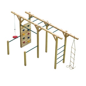Attrezzatura Fitness in Legno 6 in 1 per Bambini Scala da Arrampicata in Legno Barra per Arrampicata all'Aperto per Bambini - Product Image 2