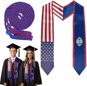 Estola de Graduación, Bandana, Bufanda, Regalos Escolares, Clase de 2025, Otoño, 100% Poliéster, Unisex, Cordón de Honor, Diseño Clásico - Product Image 4