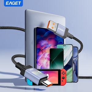 Para EAGET EU417 Super Fast 66W Cable de datos de carga Tipo-C a <span class=keywords><strong>USB</strong></span> Cable trenzado con pantalla de visualización Venta al por mayor Teléfono y cabina de computadora - Product Image 6
