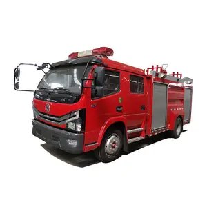 Dongfeng 3+3 place 4 door 3500kg water 1500kg foam tank diesel 4x2 ride on fire fighting truck price