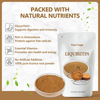 Poudre d'extrait de racine de réglisse de qualité alimentaire, poudre blanche pour soins de la peau, 90 % de liquiritine certifiée HPLC, extrait par solvant, emballée sous vide