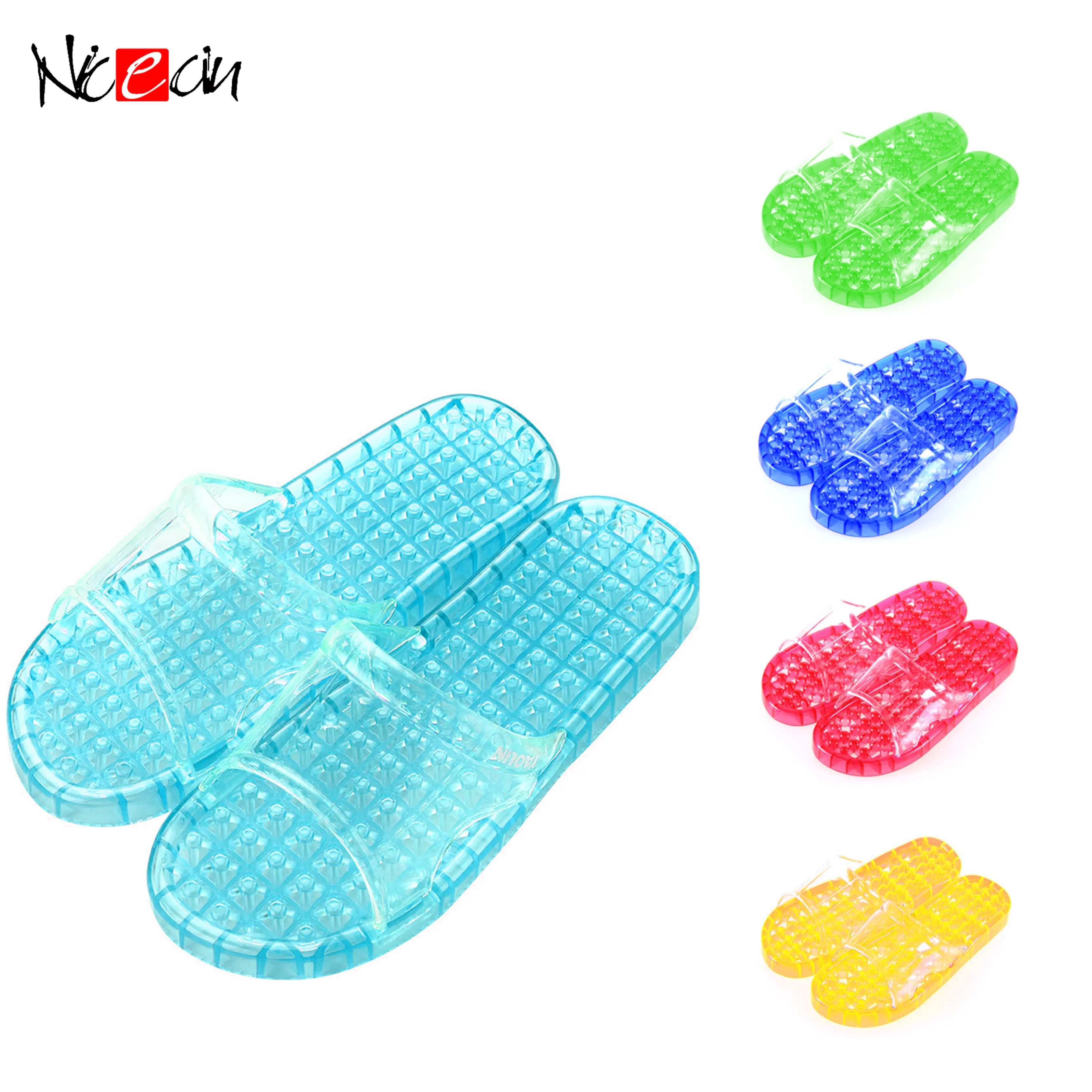 Nicecin OEM Damen Sommer New Beach Sandalen Wasserdichte Plat PVC Open-Toe Plat Kristall Hausschuhe Slide Schuhe