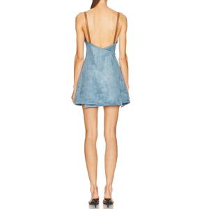 เดรสลำลองแบบใหม่สำหรับผู้หญิง เดรสสั้นน่ารักเซ็กซี่ คุณภาพสูง สไตล์ Y2K ตัดเย็บแบบไม่สมมาตร ทรงเรโทร แขนกุด ผ้ากำมะหยี่ - Product Image 2