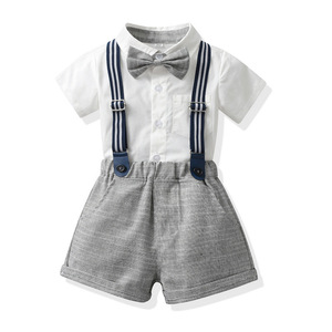 Ensemble 2 pièces décontracté pour garçons : chemise à carreaux et short en jean – Collection 2026 - Product Image 1
