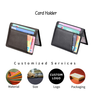 Porta Licencia de Conducir de PU Negro con Textura Granulada, Múltiples Ranuras para Tarjetas, Ventana Transparente, Cartera para Tarjetas de Identificación, Funda para Documentos, Logotipo Personalizado en Relieve - Product Image 2