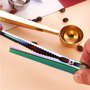 2 in 1 Multifunctional <b>Coffee</b> Measuring Scoop <b>Spoons</b> Kitchen Tools 304 Stainless Steel <b>Coffee</b> <b>Spoon</b> With Sealing Bag Clip - Product Image 3