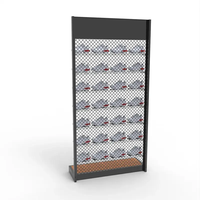 Présentoir de baskets de magasin de détail avec support de chaussures à panneau maillé en métal à base de MDF