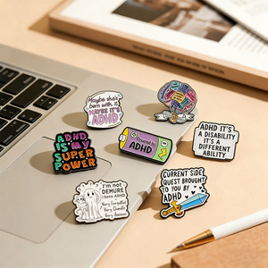 เข็มกลัดเคลือบลายคำคมสร้างแรงบันดาลใจเกี่ยวกับสุขภาพจิต สำหรับผู้มีภาวะสมาธิสั้น (ADHD) ของขวัญเครื่องประดับสำหรับเพื่อน ขายส่ง - Product Image 4