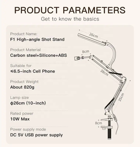 Support photographique universel pour téléphone <span class=keywords><strong>Tik</strong></span> <span class=keywords><strong>Tok</strong></span> Fill Light Support pour téléphone LED Selfie Ring Light Video Studio Phone Holder - Product Image 5