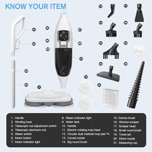 Balai à <span class=keywords><strong>vapeur</strong></span> multifonctionnel avec tête rotative avec accessoires <span class=keywords><strong>nettoyeur</strong></span> à <span class=keywords><strong>vapeur</strong></span> pour sols durs cuisine - Product Image 5