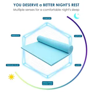Özelleştirilmiş 2 3 4 inç uyku kolay soğutma jel havalandırmalı yatak topper jel bellek köpük girdap jel soğutma hafızalı köpük şilte t