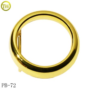 Hebilla de cinturón personalizada, herrajes de correa, forma redonda, diseño de hebilla ajustable de Metal dorado brillante para cintura de mujer - Product Image 1