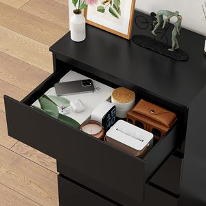 Tủ quần áo màu đen, 4 ngăn kéo tủ lưu trữ hiện đại của ngăn kéo tủ quần áo màu đen với 4 ngăn kéo cho văn phòng nhà - Product Image 6