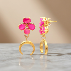ต่างหูเงินแท้ประดับพลอยทำมือ สไตล์โบโฮ แฟชั่นสำหรับทุกเพศ - Product Image 2