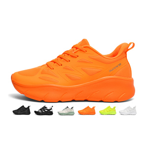 Private Label Custom Men's <strong>Orange</strong> Cushioning Running Walking <strong>Shoes</strong> Lace up Round Fashion Sneakers for Men - Product Image 1
