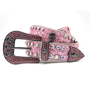 Cinturones de poliuretano brillantes con tachuelas para hombre, cinturones de piedra de cristal BB <span class=keywords><strong>Simon</strong></span> - Product Image 5