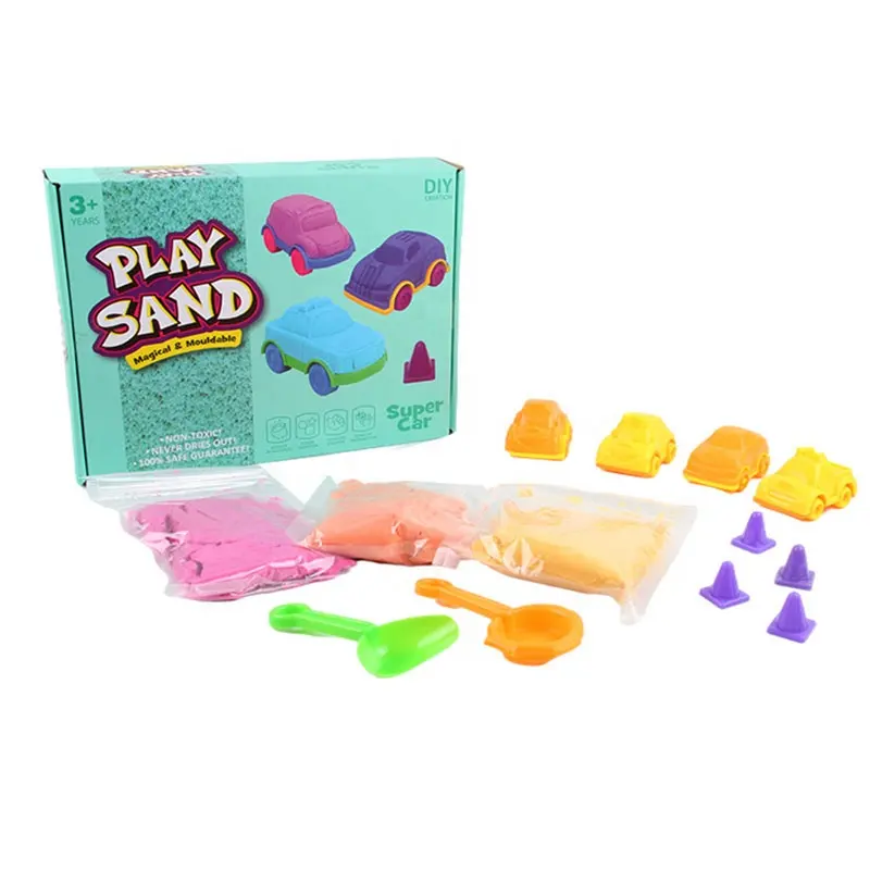 Non-Toxic magical DIY creation Play Sand Toys for over 3 years old kids 8 series with different shape mould