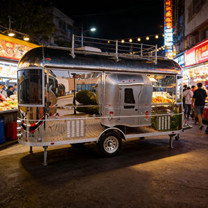 Chariot alimentaire mobile léger et robuste avec armoire de rangement pour marché, campus, communauté, petite entreprise de snacks et de boissons - Product Image 3