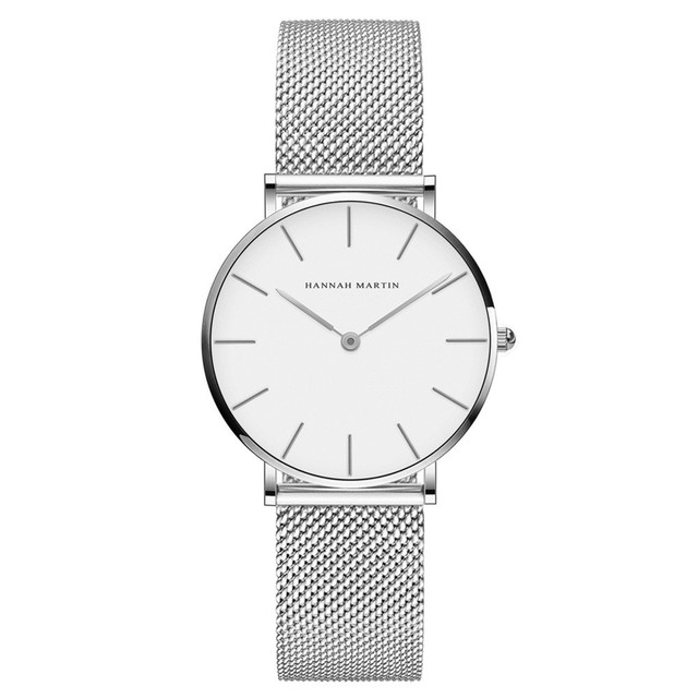 Japanese Quartz Sport Reloje Hannah Martin Women's Stainless Steel Mesh Rose Gold Waterproof Women's High-quality Watch Dropship