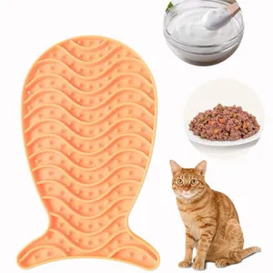 Silicone Pet anjing kucing Feeder Lick Mat ikan hewan peliharaan lambat Feeder