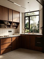 Kabinet Dapur Aluminium Ramah Lingkungan Tahan Lama, Kustomisasi Seluruh Rumah, Tahan Api, Tahan Air, Desain Modern dengan Ukuran Kustom