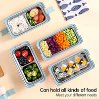 FTS boîte à bento en acier inoxydable en plastique personnalisable adultes pour les femmes ensemble de bureau trois couches coréenne boîte à lunch boîte à lunch