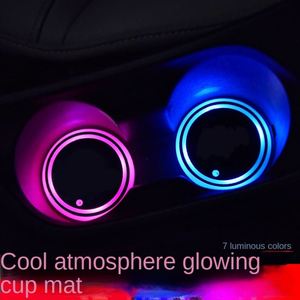 Sous-verres colorés antidérapants pour voiture, sous-verres lumineux LED rechargeables par USB solaire - Product Image 4
