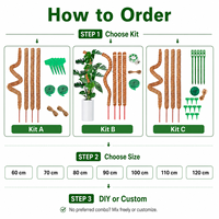 Poteau de soutien pliable en fibre de coco pour plantes grimpantes Monstera, piquets de jardinage intérieur