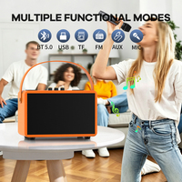 Dos Micrófonos Inalámbricos Potentes y Portátiles para Altavoz BT, Compatibles con Sistemas de Cine en Casa, Altavoz Mini Karaoke Todo en Uno para Exteriores