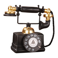 Ornement Téléphone Rétro Américain en Forme d'Animal en Aluminium pour Décoration de Salon, Meuble à Vin, Bar, Accessoire de Photographie, Modèle Nostalgique