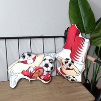 Pas cher En Gros En Peluche Coussin Caractère Corps Oreiller Lit Décoratif Canapé Visage Housse De Coussin Personnalisé Imprimé En Forme De Chien Oreillers