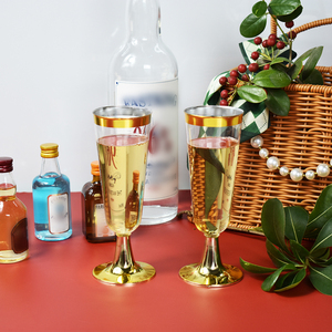 Elegant Eco-friendly Clear Plastic Goblets, Premium Design <strong>Champagne</strong> <strong>Flutes</strong> for Weddings, Home Parties &amp; Hotels - Product Image 4