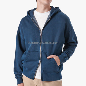 Blank <b>Black</b> Full <b>Zip</b> <b>Hoodie</b> Best Quality Thick Fleece Streetwear Drop Shoulder Essentials Heavyweight Zipup <b>Hoodie</b> Custom - Product Image 3