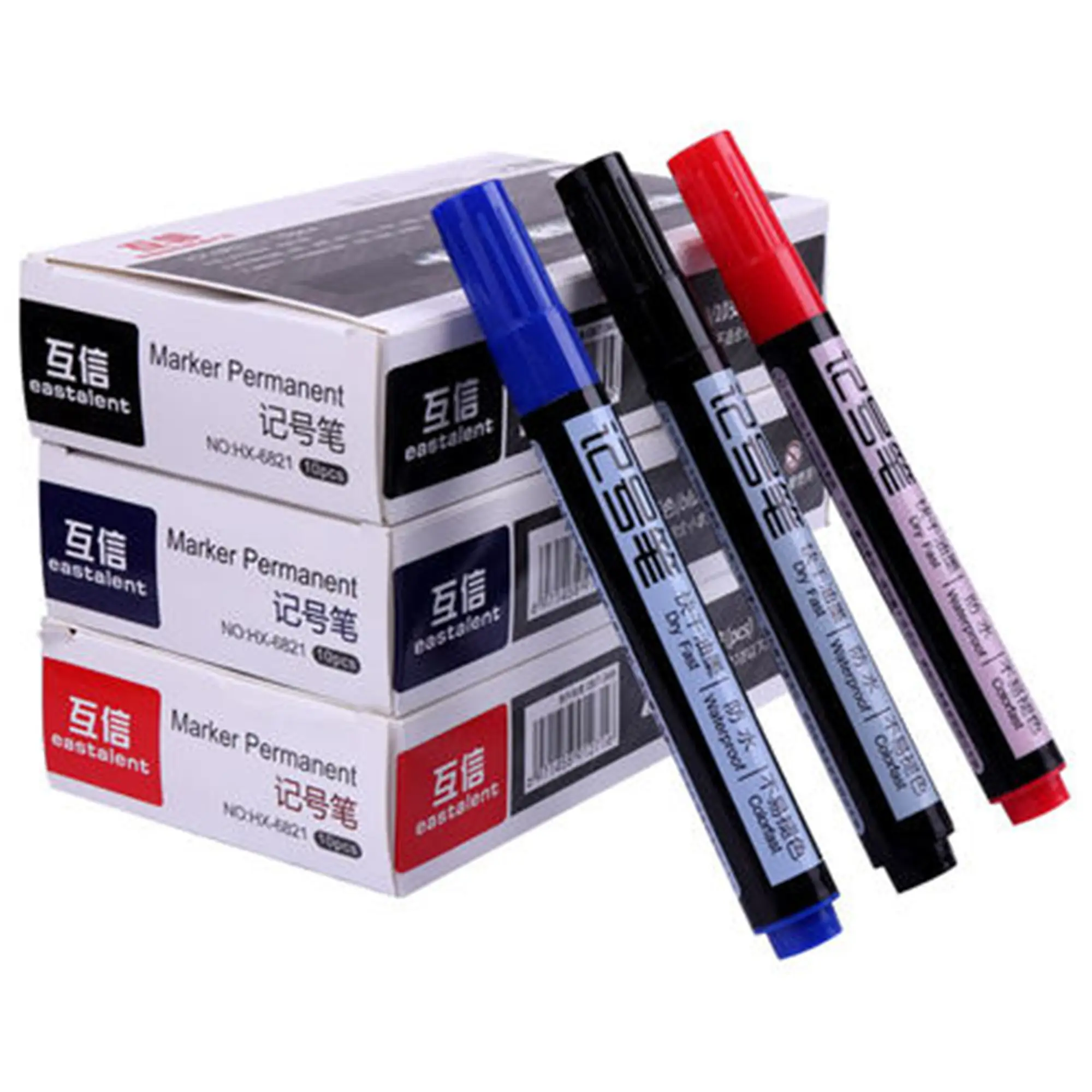Ermanent-material de papelería para escuela y uso de oficina (HX-6821), negro, rojo y azul