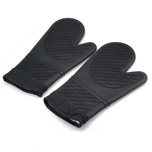 Mitaines de four en silicone antidérapantes et résistantes à la chaleur pour la cuisson et la préparation culinaire avec doublure en coton – Vente en gros - Product Image 1