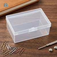 Boîte d'emballage en plastique PS transparente C8, petite, rectangulaire, avec couvercle à charnière, pour le rangement de bijoux, boîte de rangement transparente pour outils, conteneur