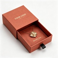 Boîte d'emballage de bijoux en gros pour colliers, recyclable, avec tiroir coulissant, encre de soja, logo personnalisé, pour boucles d'oreilles