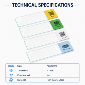 Portaobjetos de Microscopio con Recubrimiento de Color MEDONLY, 25x75x1.1mm, Imprimibles con Código QR, Extremo Esmerilado para Patología, Impresoras Láser e Inkjet Térmicas - Product Image 5