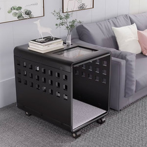 Yüksek Kaliteli Lüks Şeffaf Akrilik Plastik Taşınabilir Evcil Hayvan Kafesi Havalandırmalı Tekerlekli Köpek Kedi Evi İç Mekan Kulübesi Yatak Mobilyası - Product Image 1