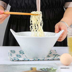 Dongwu Ceramic Noodle <b>Bowl</b> 9 Inch White Porcelain Double Handle <b>Ramen</b> <b>Bowl</b> For Home And Hotel Use - Product Image 1