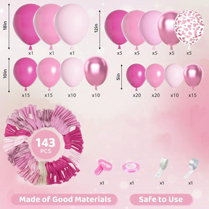 143 pièces Offre Spéciale Latex métallisé <span class=keywords><strong>confettis</strong></span> ballons arc guirlande Kit différentes tailles nouvel an anniversaire princesse mariage bébé douche - Product Image 3