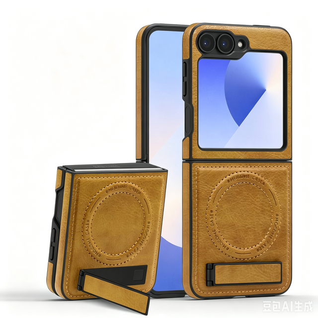 Luxury Vintage Pu Leather Magnetic Phone case for samsung Z Flip 8 Flip 7 Flip 6 with Phone Stand