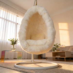 Fauteuil suspendu avec coussin, intérieur/extérieur, patio, balançoire confortable en osier, meubles de salon - Product Image 1